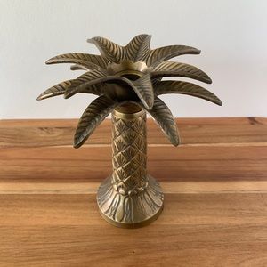 Brass Palm Tree Candlestick